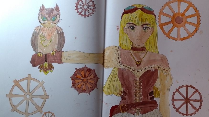 Сова и девочка стимпанк (манга)