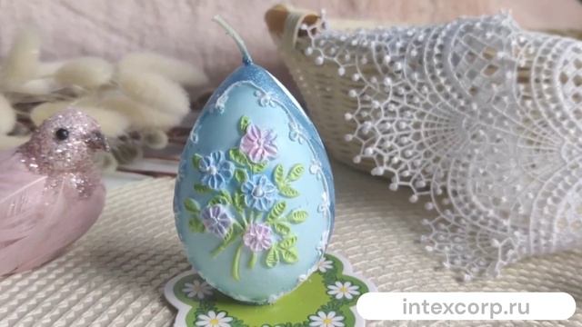 Пасхальная свеча ЯЙЦО С ЦЕРКОВЬЮ, 6 см, 1008-свеча, 1026-свеча, 1019, 1154