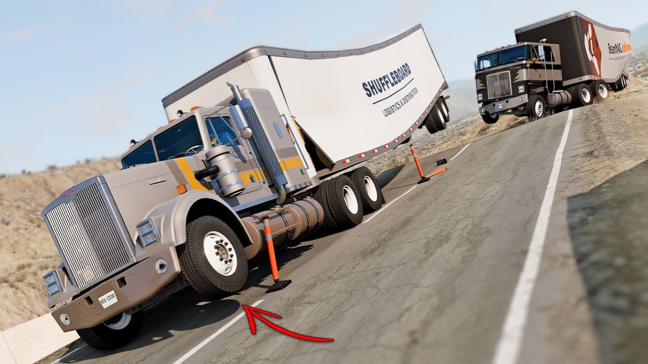 КРУГИ РАЗРУШЕНИЯ - ФУРА с ПЕРЕГРУЖЕННЫМ ПРИЦЕПОМ РАЗРУШАЕТСЯ. Интересно. Авария. Мультики Для Детей