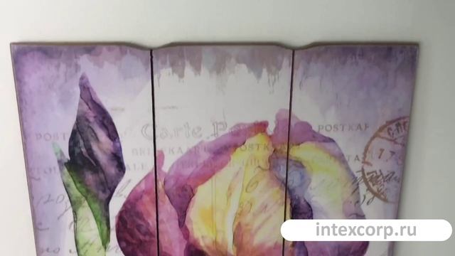 Деревянное настенное панно ИРИС ‘ПУРПУРНАЯ СЕРЕНАДА’, 60х30 см, 879874-3