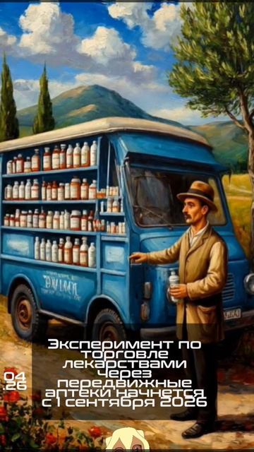 Эксперимент по торговле лекарствами через передвижные аптеки начнется с 1 сентября 2026