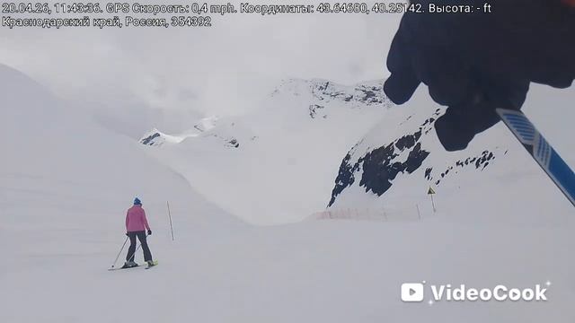 Горнолыжный курорт красная поляна трасса первый снег  цырк два неудачная попытка