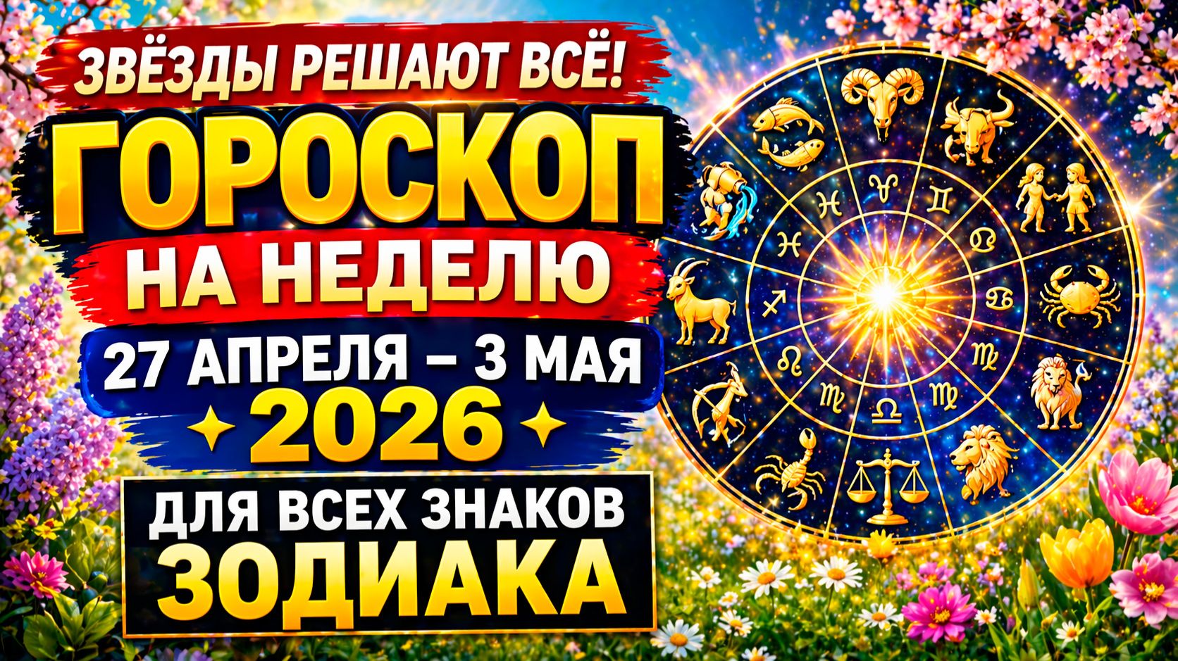 Гороскоп на неделю с 27 апреля по 3 мая 2026 для всех знаков Зодиака