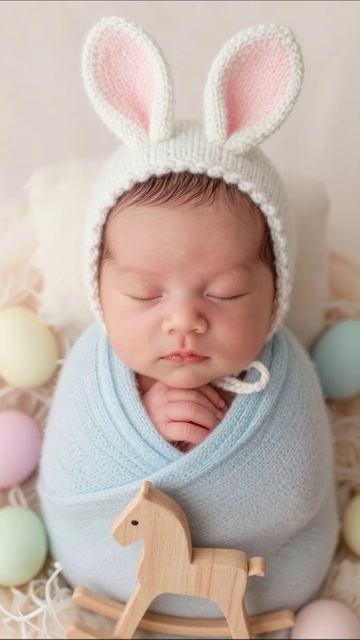 Маленький зайчонок: очаровательный новорожденный #младенец #зайцы