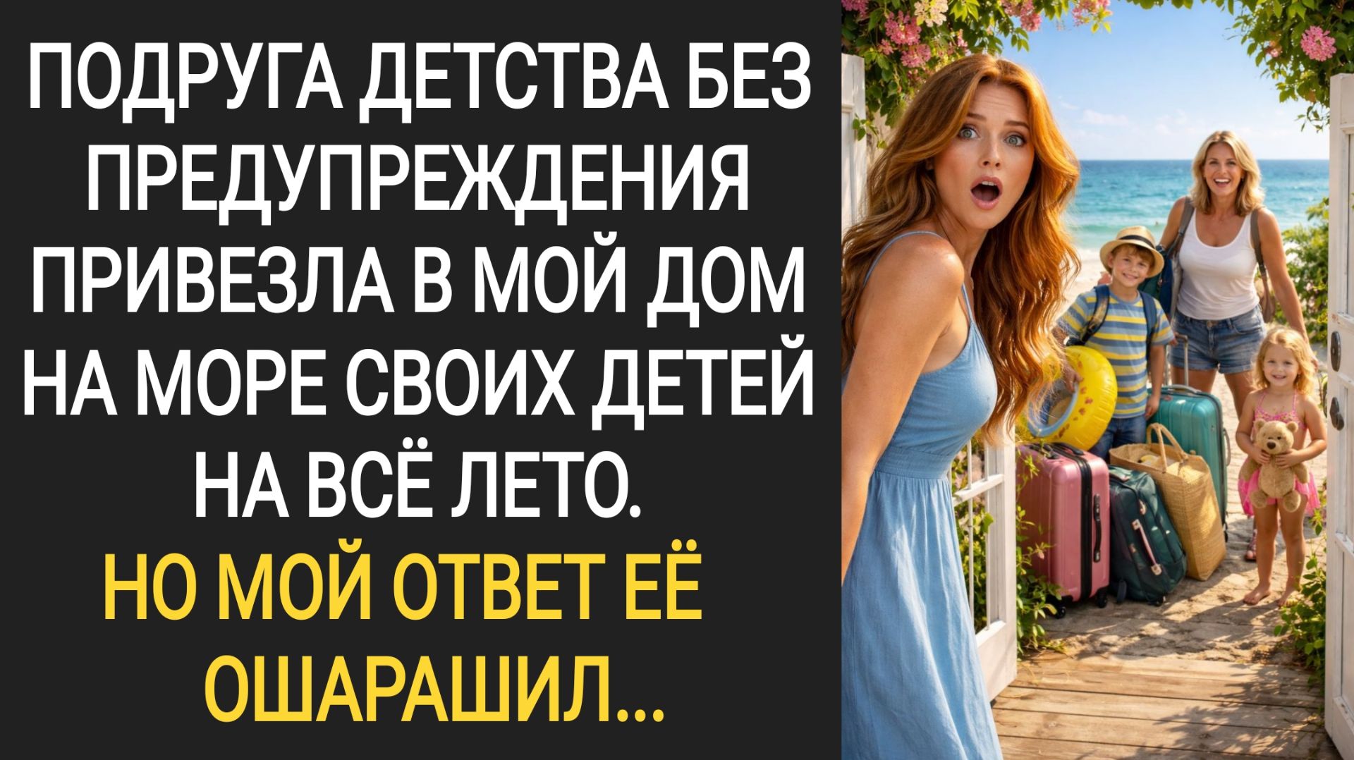 Подруга детства без предупреждения привезла в мой дом на море своих детей на все лето.