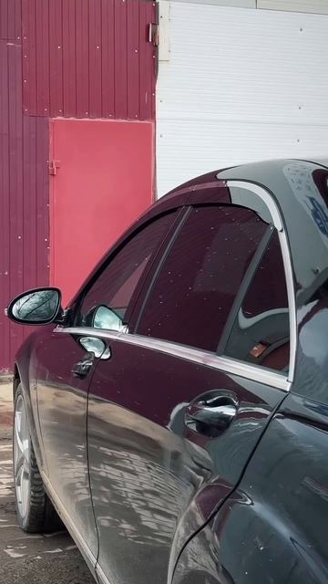 Плоские тюнинг дефлекторы для окон Mercedes S-Класс (W221) LONG / Ветровики на Мерседес W221 Лонг