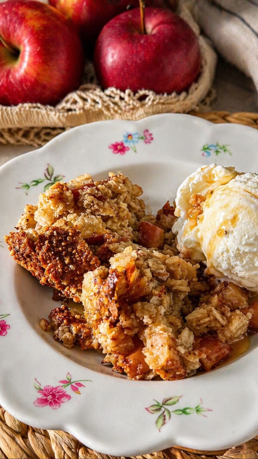 Запеченная овсянка с яблоками