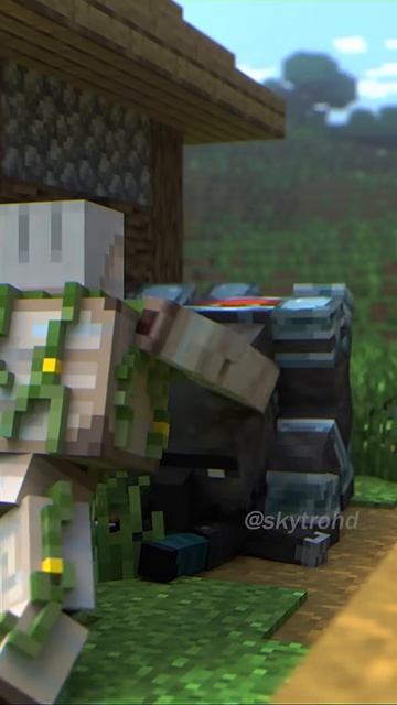 Гас защищает свою деревню. Part 1  #minecraft #aesthetic #minecraftnostalgia #blender #animation