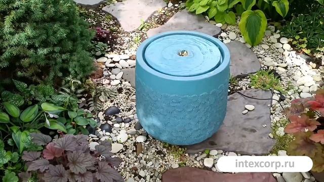 Декоративный садовый мини-фонтан TURKISH CHAMOMILE, искусственный камень, лазурный, тёплая, 892928,