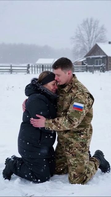 Последнее прощание в холодной тишине #военные #любовь #печаль