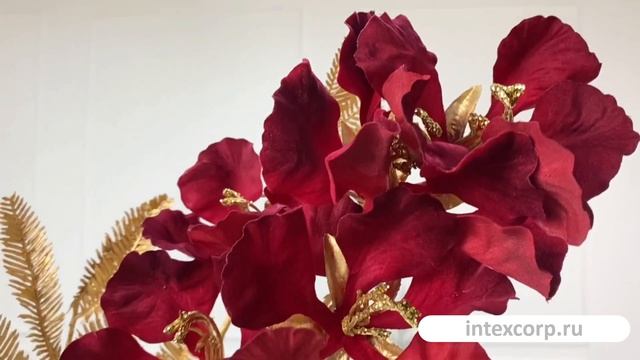 Декоративная ветка АКАЦИЯ 'ЗОЛОТОЕ ПЛАМЯ', красная, 83 см, 215447-40