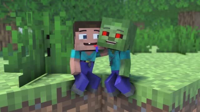 Жизнь Стива и Алекса в Minecraft _ Два брата _очень  грустная история , часть 1