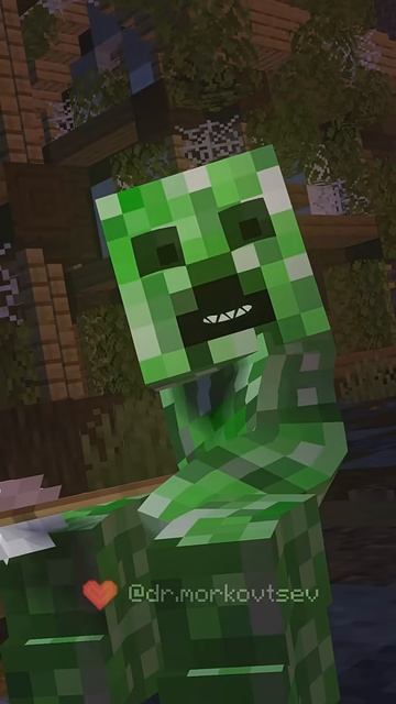 Крипер: а ведь я хотел тебя убить #minecraft