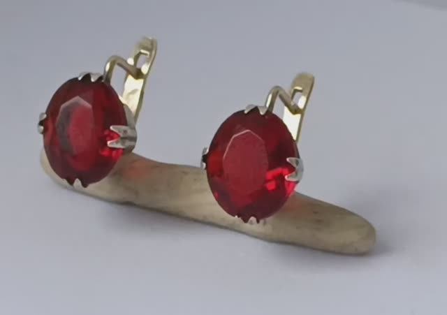 Советское серебро серьги 875 проба звезда СССР рубин в продаже