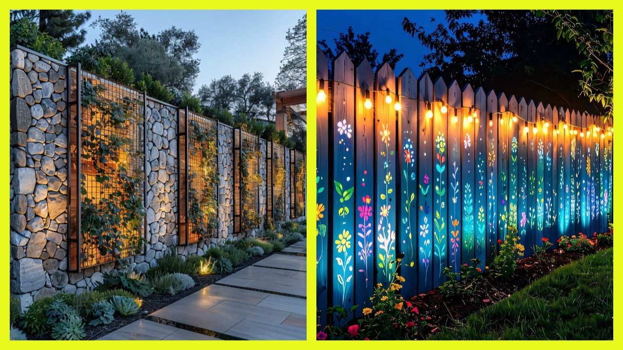 Варианты освещения забора частного дома 🌙