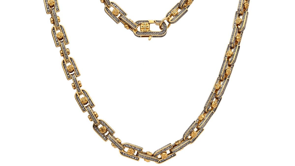 Цепь «Господи спаси и сохрани мя» серебро 925 проба (арт. 04.142)