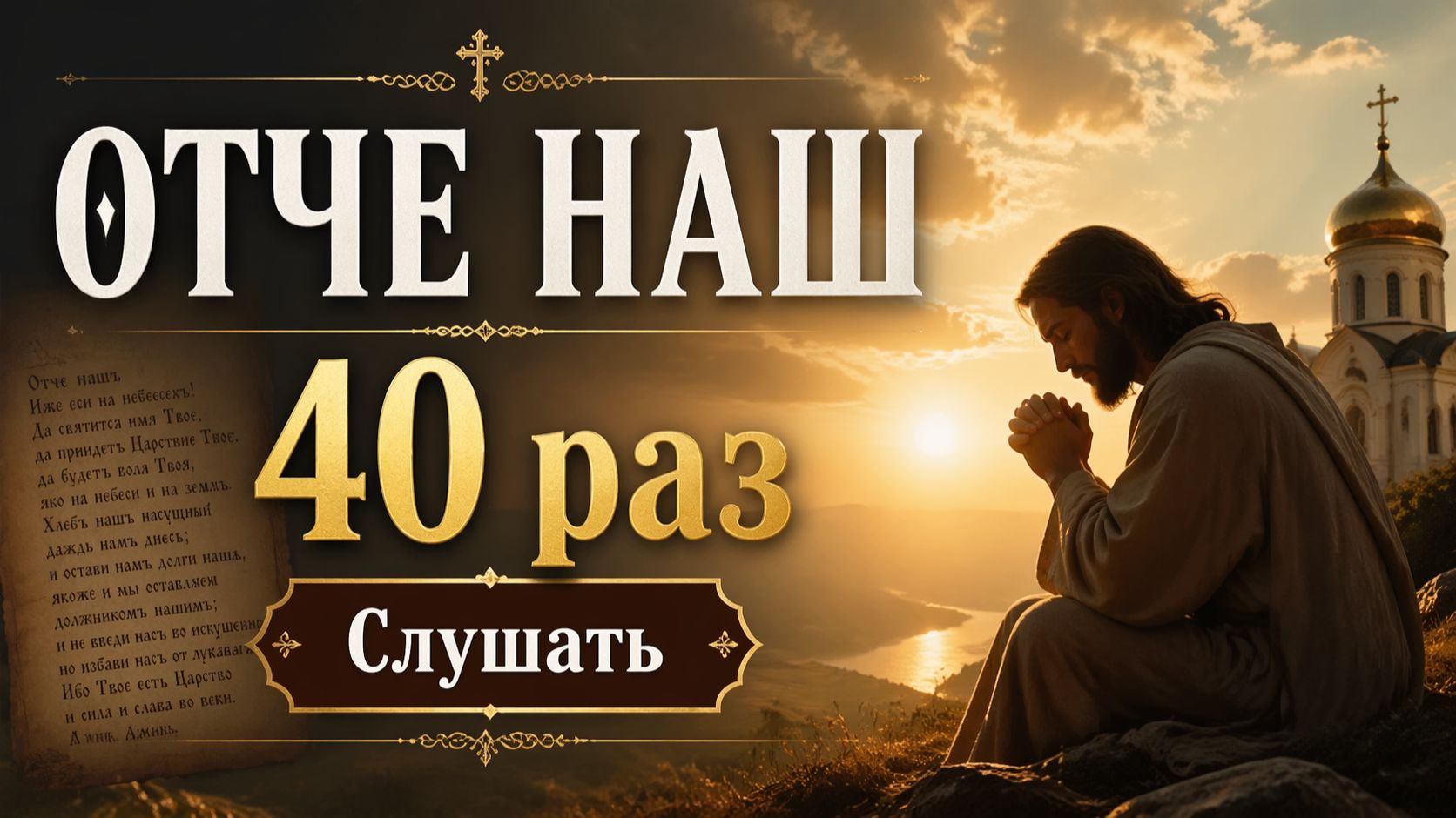 МОЛИТВА ОТЧЕ НАШ 40 РАЗ СЛУШАТЬ С ТЕКСТОМ
