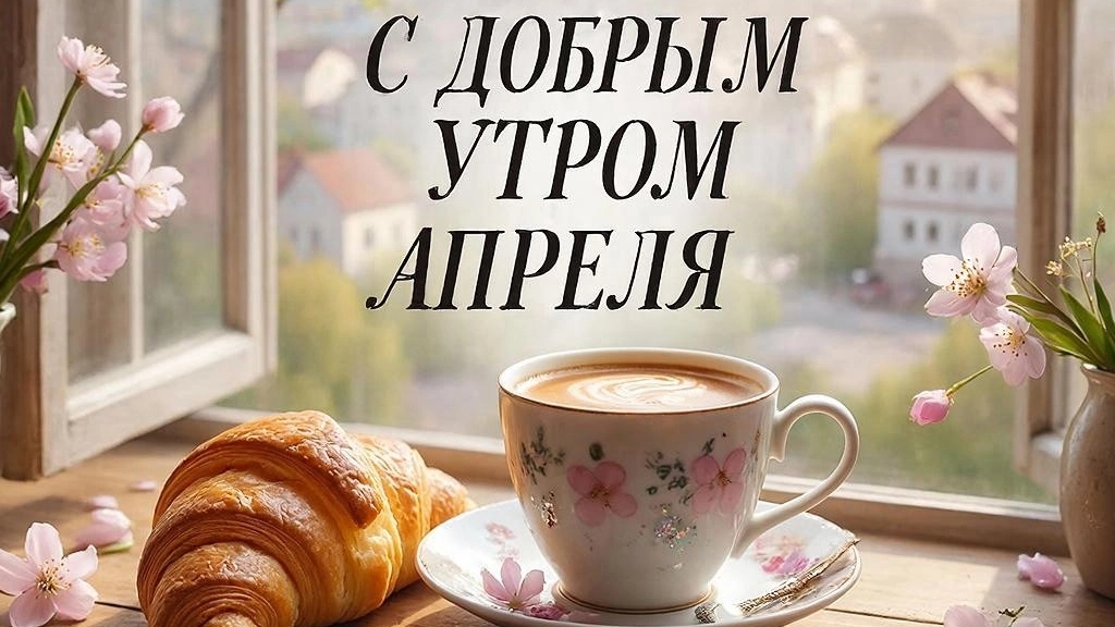 Доброе апрельское утро. Красивая музыкальная открытка.