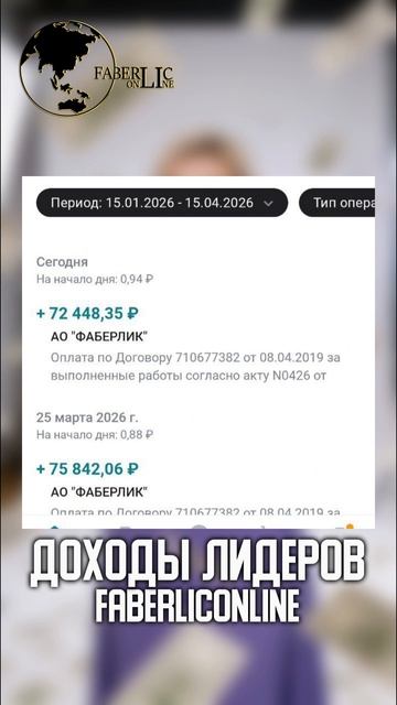 Доходы лидеров проекта FaberlicOnline! Отличные результаты, так держать!