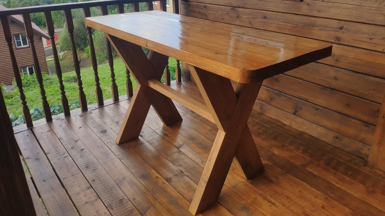 ПРОСТОЙ Деревянный стол своими руками LOFT стол из старых досок в баню на улицу