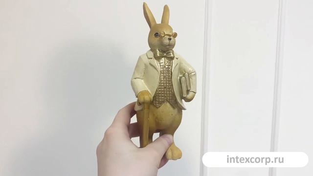 Декоративная фигура КРОЛИК-ДЖЕНТЛЬМЕН, полистоун, 19 см, MC37045