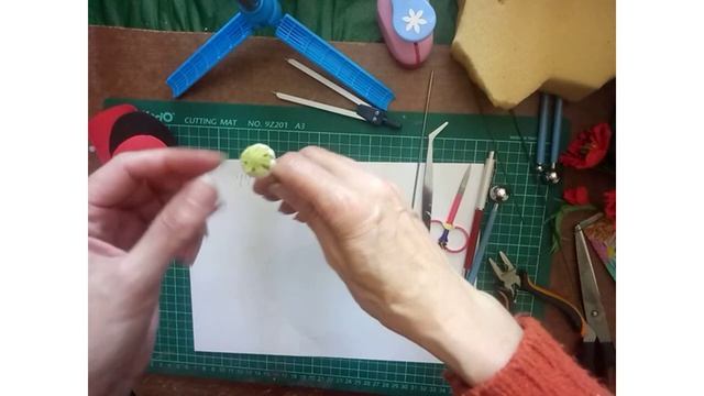 Мак из фоамирана для букета