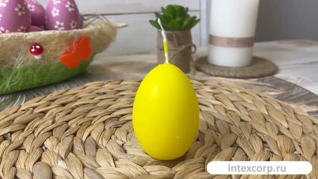 Декоративная свеча-яйцо СОЛНЕЧНЫЙ ПРАЗДНИК, 6 см, 100304-свеча