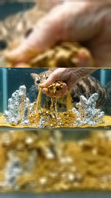 Песок, который боится воды! 🐾⏳ (Истер в замешательстве) | Magic Hydrophobic Sand #shorts #asmr