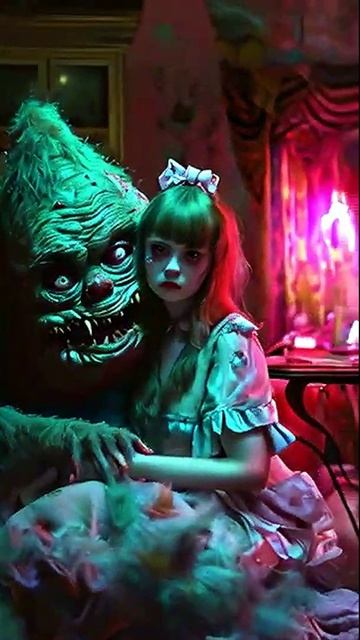 Девушка и Чудовище. Мистика и фантастика. ИИ. Арт нейросеть. фэнтези #реальность #фэнтези #ИИ #нейро