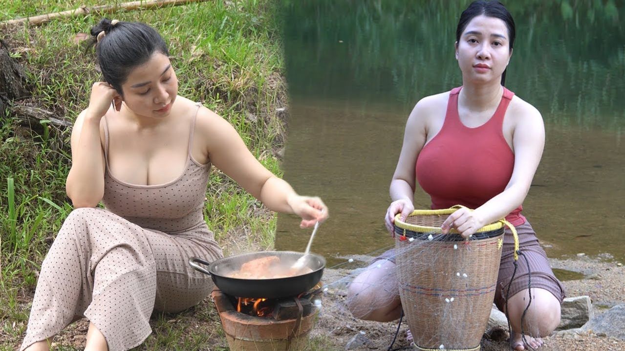 В лесной речке — забрасываем удочку и ловим дикую рыбу для простого ужина