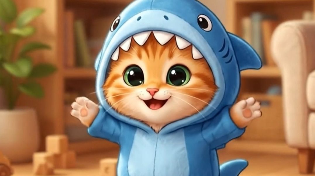 Котёнок акулёнок. Танцуем вместе с котиком!