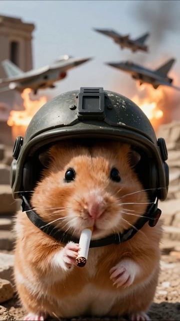 Смешной хомяк в броне: герой на поле боя! #хомяк #приключения