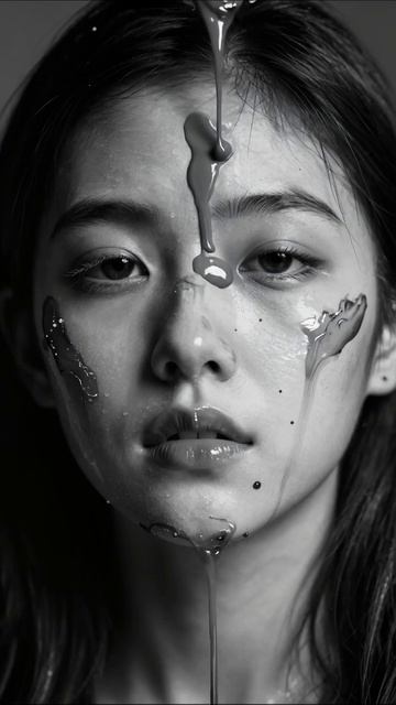 Тайна красоты: искусство жидкости на коже #арт #красота #чернобелый