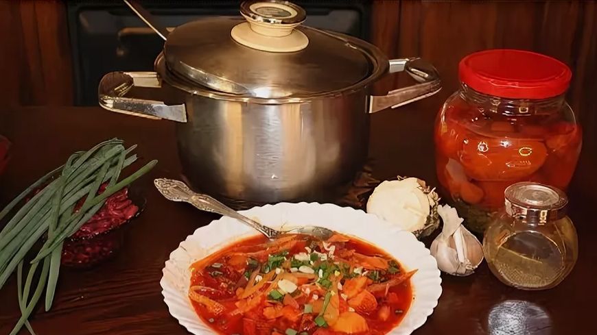 Борщ постный с перцем.