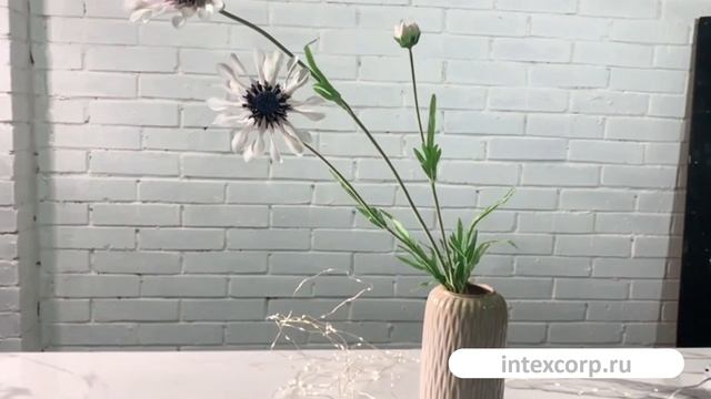 Декоративная ветка-цветок СКАБИОЗА БЕЛАЯ, 65 см, 215771-83-2