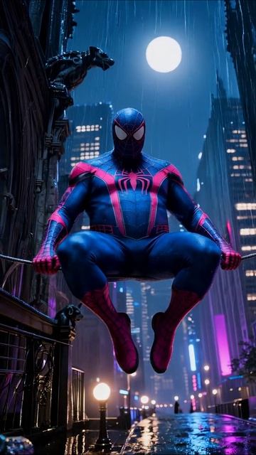 Человек-паук: Ночная битва в мегаполисе #ЧеловекПаук #Супергерои #Анимация