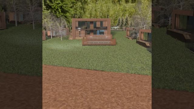 Проект усадьбы у реки: 3D визуализация участка 28 соток со сложным рельефом