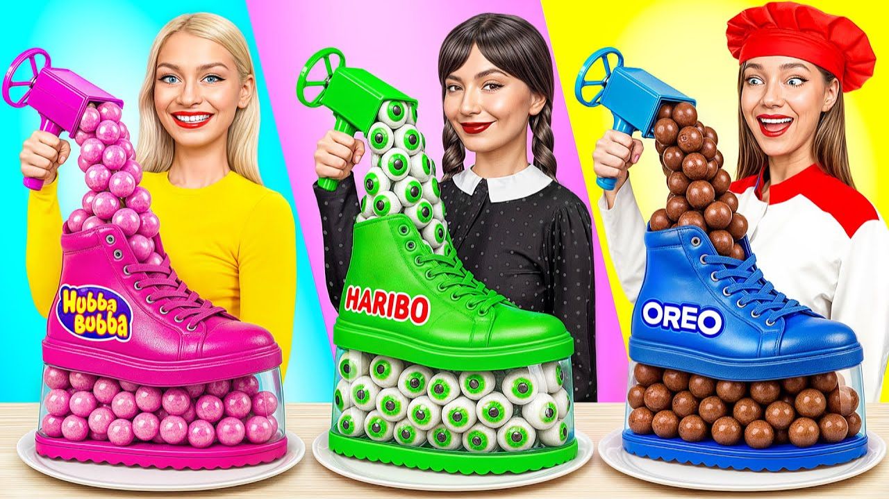 Кулинарный Челлендж# Уэнсдей Против Бабушки # Потрясающие Кухонные Лайфхаки Candy DO