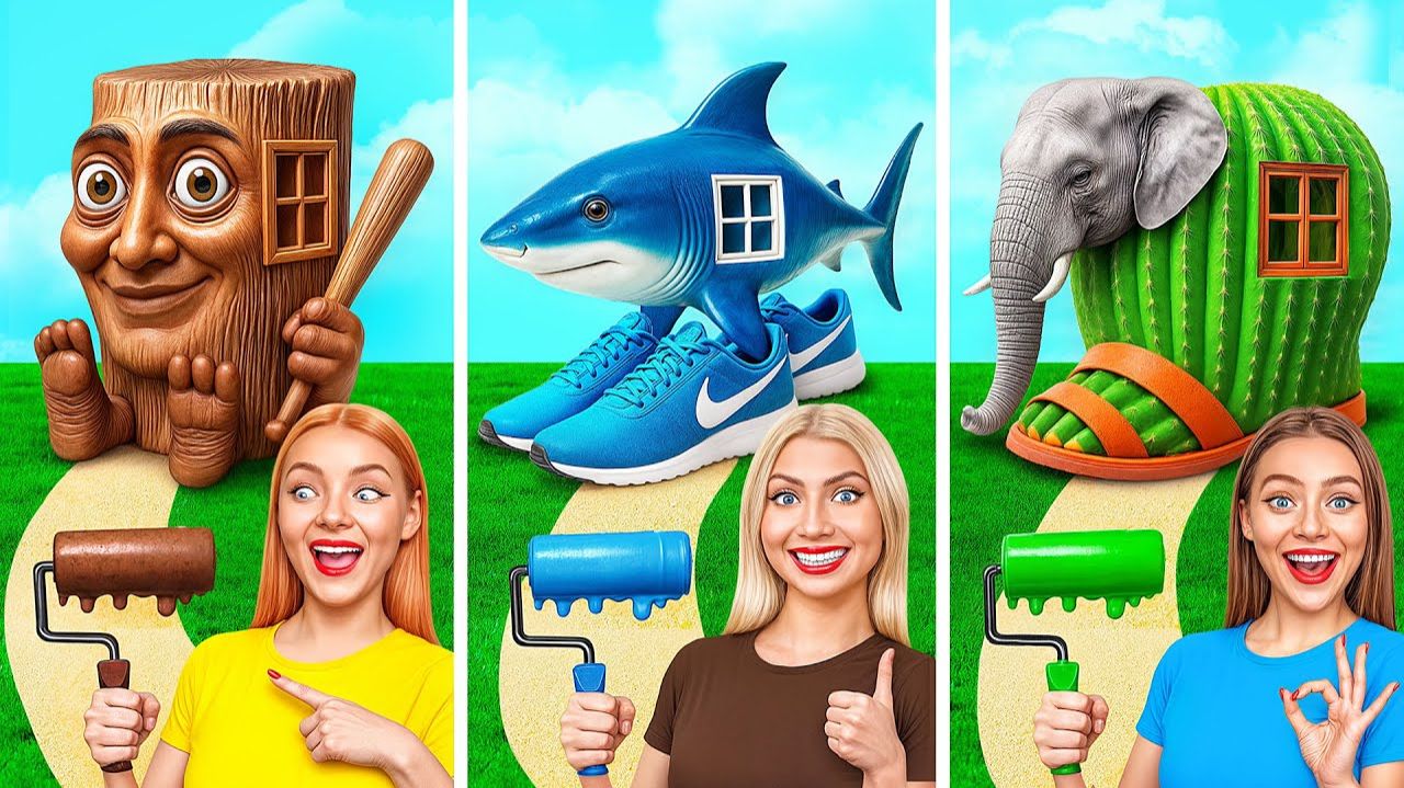 Домики Одного Цвета Челлендж # Смешные Челленджи от Candy DO