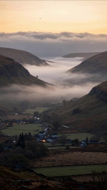 Утренний туман в горах #природа #пейзаж #автозапись