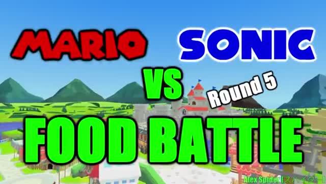 Mario VS Sonic Food Battle (game funny ) the end