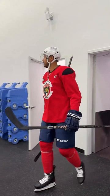 Taking the ice for the first time in Panthers gear