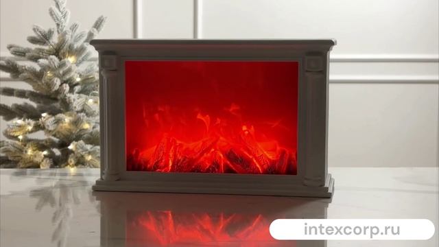 Светодиодный камин КАРРЭ БЛАН с эффектом живого пламени 33х21 см батарейки ADA100400