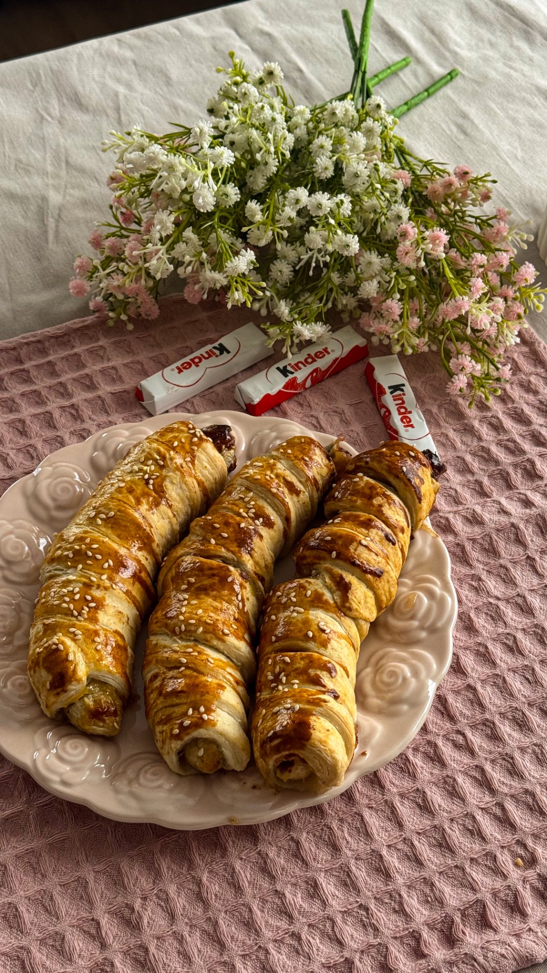 Слойки с бананом и шоколадом 
