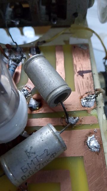 продолжается сборка фм приемника на радиолампе 6н3п.