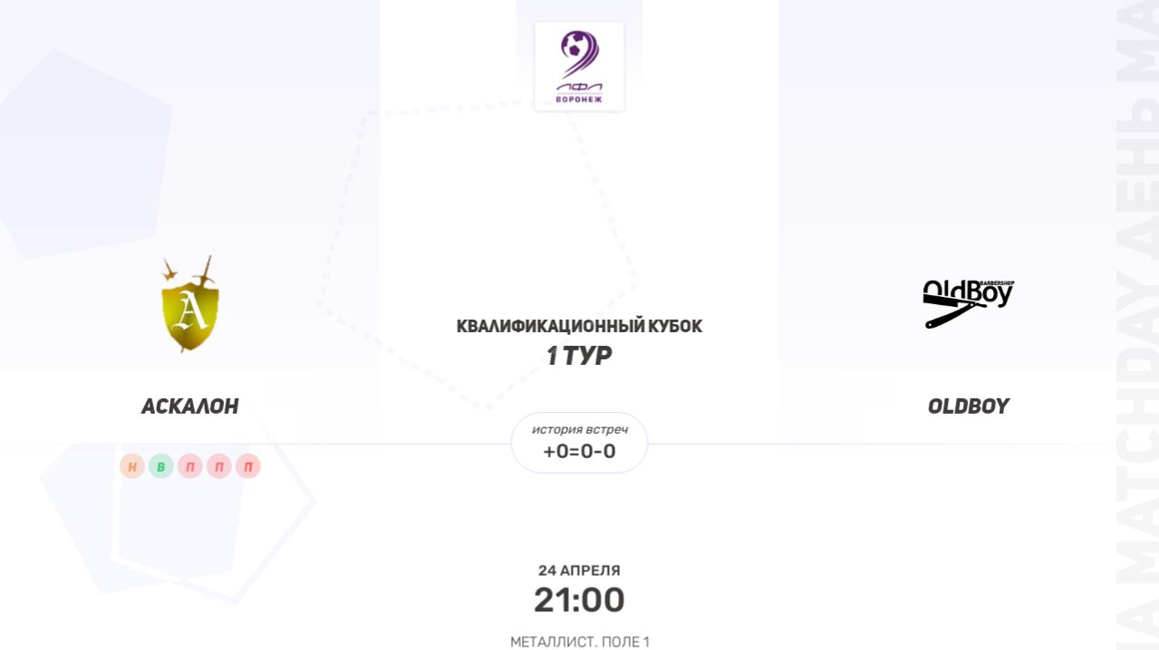 ОБЗОР МАТЧА Аскалон  Олдбой. Квалификационный кубок