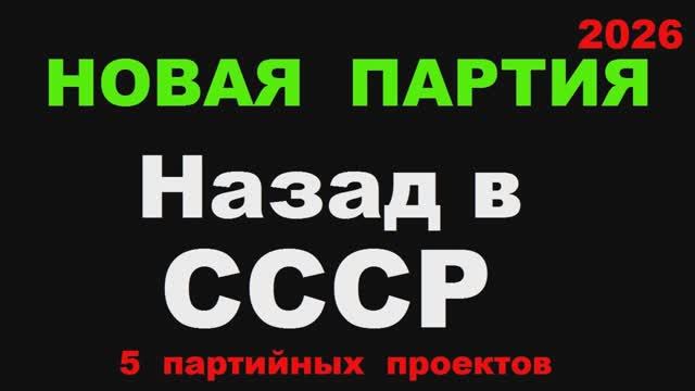 Новая партия в России Назад в СССР. Выборы 2026. Партийные проекты