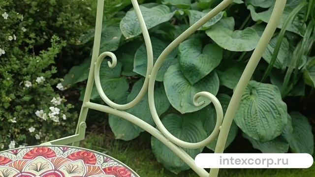 Садовый стул с мозаикой SUMMER MEDITATION складной металл керамика 93х46х39 см  806208