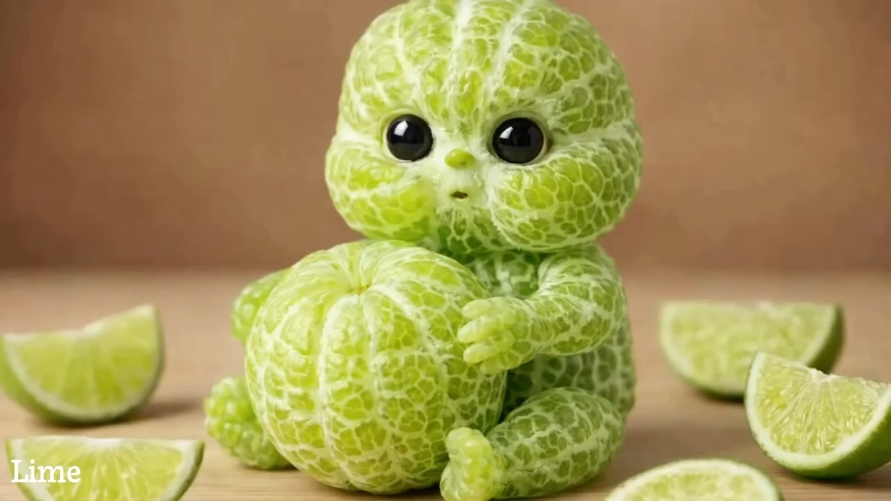 Милые фрукты бейби кушают! Невероятно приятная ИИ-анимация как в мультики для детей смотреть !