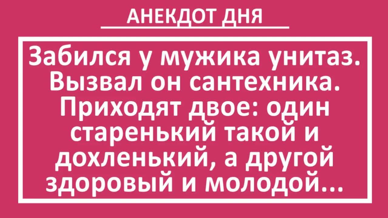 Мужик вызвал сантехников. Приходят двое...  Анекдоты смешные  Юмор